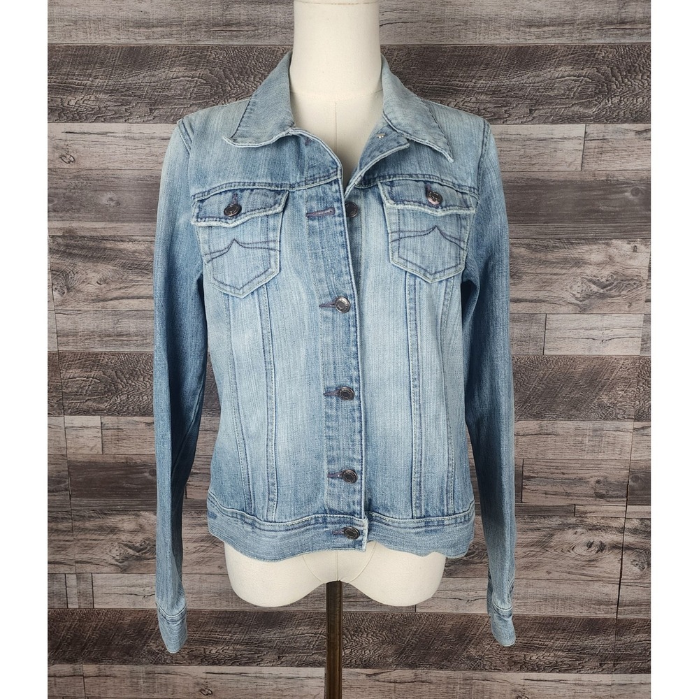Old Navy Blue Jeans Denim Jacket Light Wash Cotton Trucker Womens Medium SP05